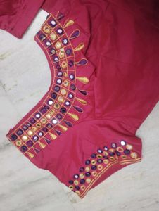 Pink Embellished Readymade Saree Blouse
