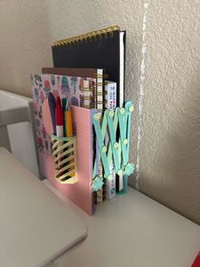 Red Expandable Bookends with Pen Holder