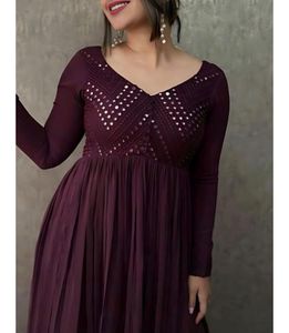 Elegant Maroon Embellished Dress