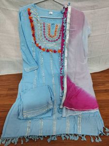 Rayon Kurta Set With Dupatta