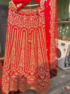 Hot Red Bridal Lahnga|heavy Work