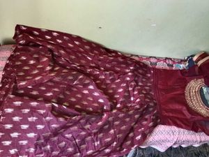 Maroon embroidery gown Set