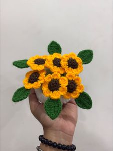 Handmade Crocheted Sunflower Decor