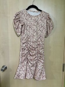Chic Floral Ruched Mini Dress