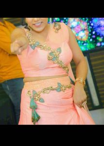 Designer Peach Lehenga Choli