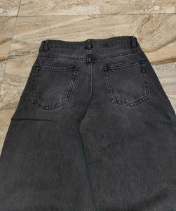 Washed Black Wide Leg Jeans