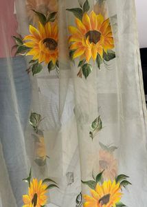 Hand-Painted Sunflower Dupatta