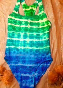 Tie-Dye Swimsuit - Green & Blue