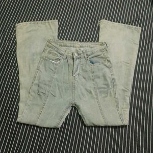 Vintage Wash Flared Jeans
