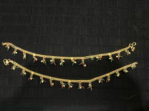 Gold Plated Anklets with Beads