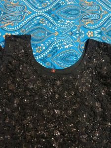 Black Sequin Lehanga Choli with dupatta