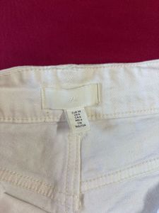 H&amp;M White Wide Leg Jeans