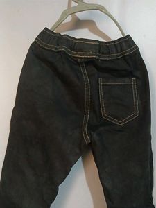 Black Denim Pants with Contrast Stitching