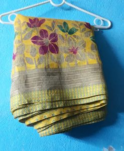 Beautiful Daliy wear  Yellow Saree