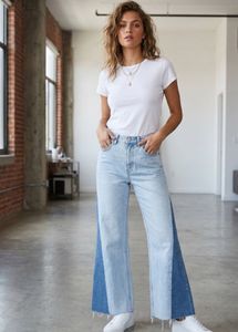 Unique Two-Tone Wide Leg Jeans