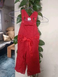 Cute Red Baby Overalls