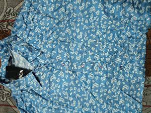 Blue Floral Button-Up Shirt