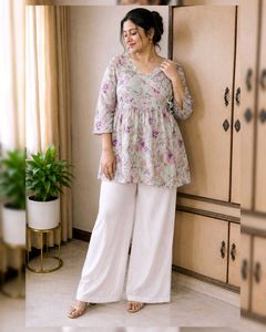 Floral Short Kurti | 100% Cotton | Bust 44 Inches