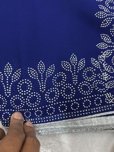 Elegant Blue Embellished Saree