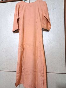 New Orange Embroidered Kurta
