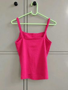 Hot Pink Button-Up Camisole Top