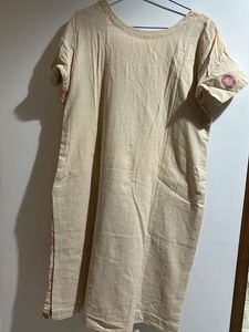 kurta set beige with embroidery