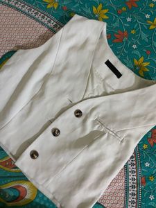 Cream Woven Vest