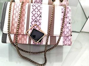 Stylish Striped Clutch Bag