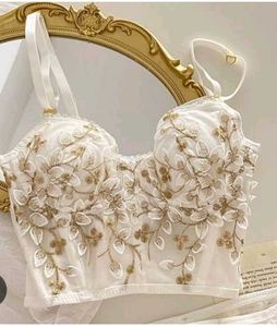 Exquisite White Floral Embroidered Bra