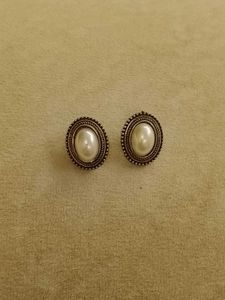 2PAIR oval studs and rectangular drop earrings