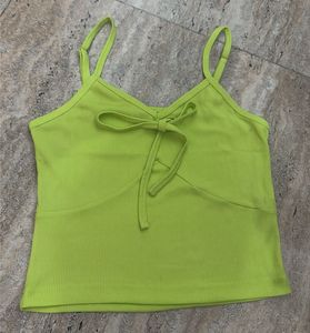 Lime Green Tie-Front Crop Top