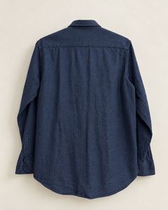 Men's Dark Blue Textured Shirt