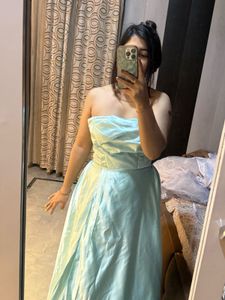 Elegant Light Blue Strapless Gown🦋🎀