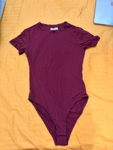 Burgundy Short Sleeve Bodysuit