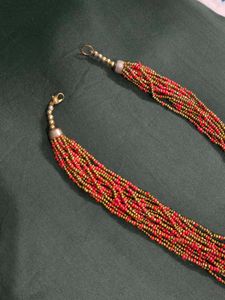 Red &amp; Gold Beaded Necklace