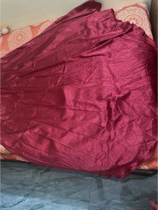 Elegant Maroon Satin Maxi Dress