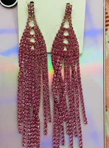 Sparkling Pink Dangle Earrings