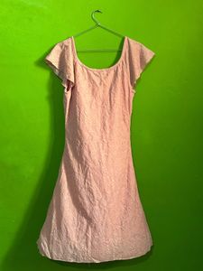 Cute Pink Textured Mini Dress