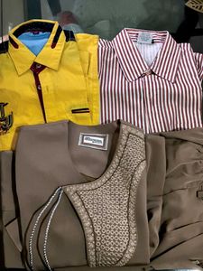 festive wear kids combo of blazer set and 2 shirts