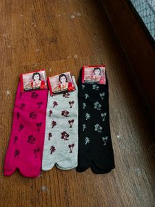 Pair Of 3 Printed Ladies Socks