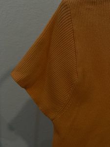 Zara Orange Button-Up Cardigan Top