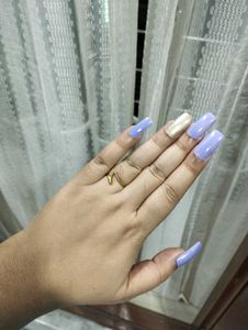 lavender &amp; Gold Press-On Nails