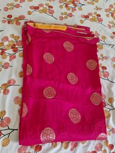Rani pink printed georgette Saree