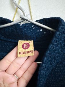 Stylish Navy Sequins Blue Kurta Set