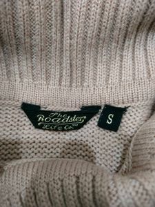 Pink Turtleneck Knit Sweater