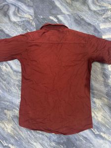 Men's Solid Burgundy Casual Shirt