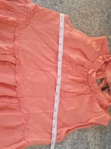Coral back tie dress