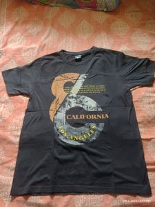 Men New Black Cotton Printed Tshirt
