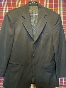 Vintage Jet Black Formal Blazer - Statement Piece