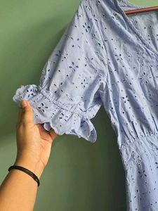 Light Blue Eyelet Dress